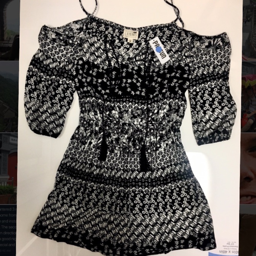 Off the shoulder, peasant style dress
